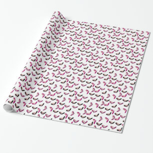 Pink and Black Stiletto High Heels Wrapping Paper
