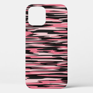 pink and black stretched camo iPhone 12 pro case