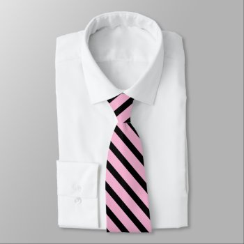 Pink And Black Stripe Pattern Neck Tie by paul68 at Zazzle