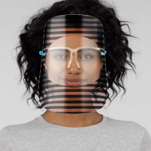 Pink and Black Stripe Salon COVID 19 Face Shield