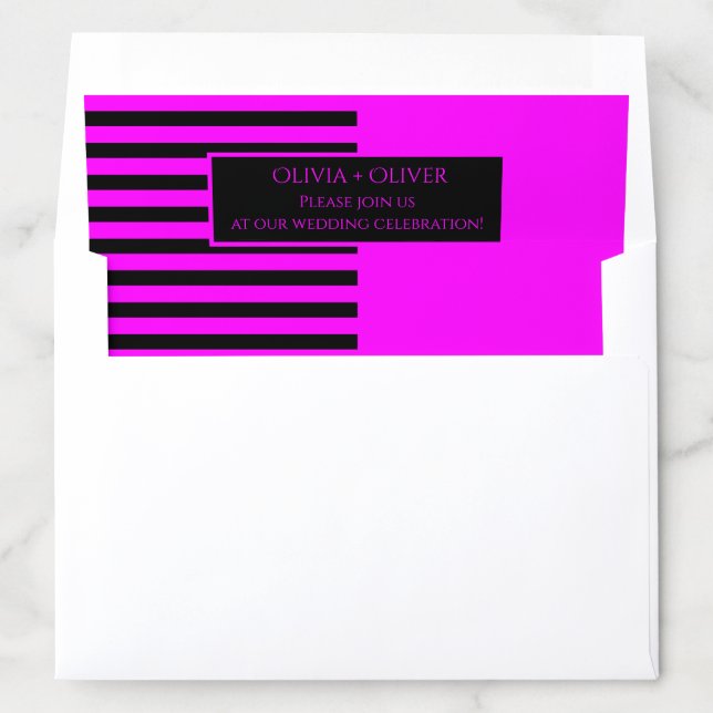 Pink and Black Striped - Envelope Liner (In Envelope)