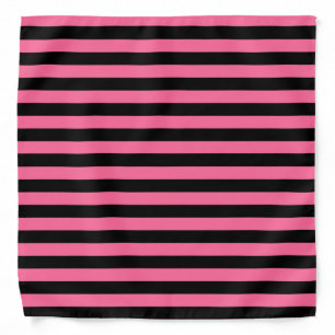 Pink and Black Stripes Bandana