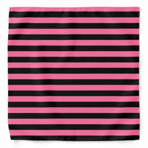 Pink and Black Stripes Bandana