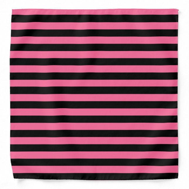Pink and Black Stripes Bandana (Front)