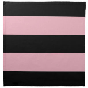 Pink and Black Stripes Cloth Napkin
