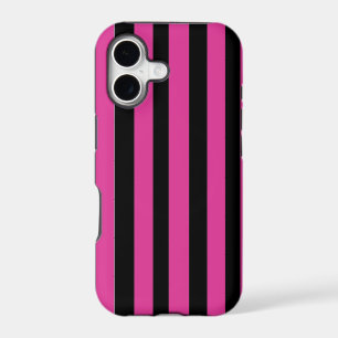 Pink and Black Stripes iPhone 17 Case