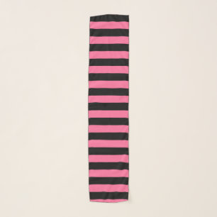 Pink and Black Stripes Scarf