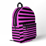 Pink and Black Stripes School Bag