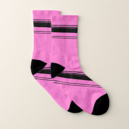Pink and Black Stripes Socks