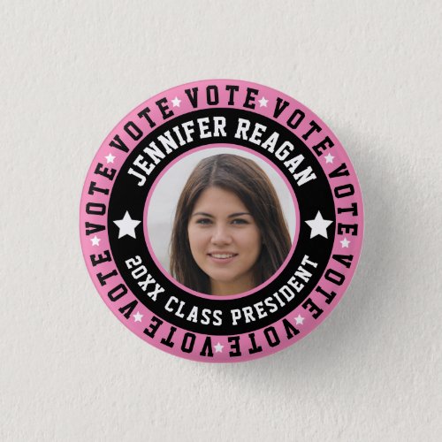 Pink and Black Student Body Campaign Button