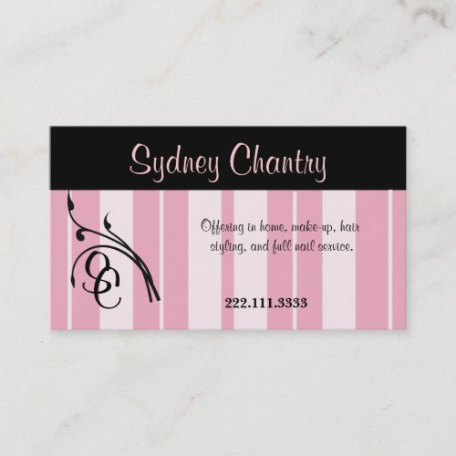 Pink and Black Stylish Business Card