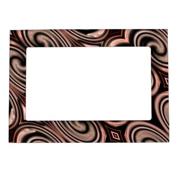 Pink And Black Swirl Magnetic Frame by LeFlange at Zazzle
