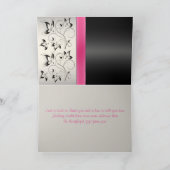 Pink and Black Thank You Card (Inside)
