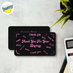 Pink and Black "Thank You" Insert/ Business Card