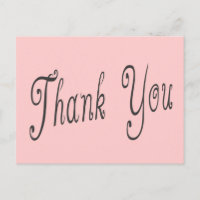 Pink And Black Thank You Wedding, Party, Business