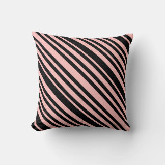 Pink and Black Throw Pillow