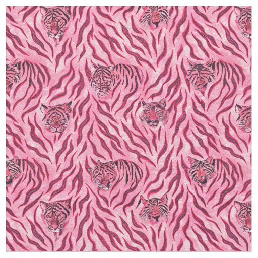 Pink and Black Tiger Print Pattern Fabric