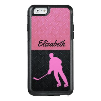 Pink and Black Tough Women's Hockey Name Case