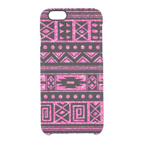 Pink And Black Tribal Geometric Pattern Clear iPhone 66S Case