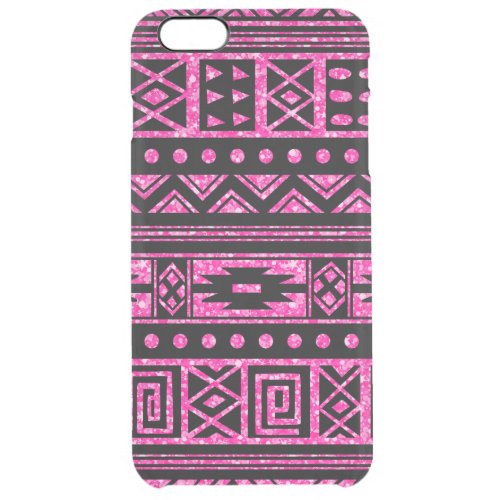 Pink And Black Tribal Geometric Pattern Clear iPhone 6 Plus Case