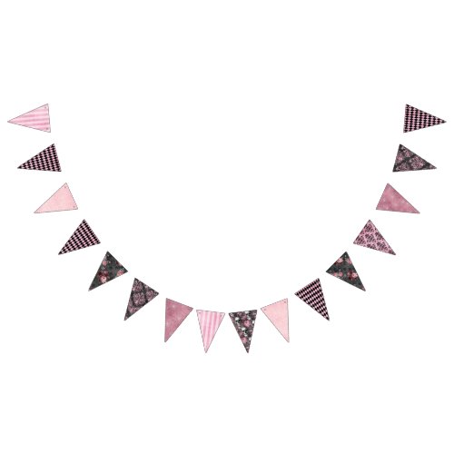 Pink and Black Vintage Halloween Bunting Flags