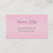 Pink And Black Wedding Horse & Carriage Business Card (Back)