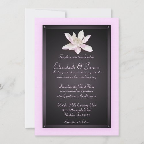 Pink And Black Wedding Invitations