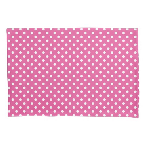 Pink and black white polka dots reversible pillow case