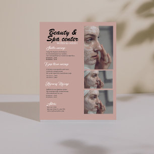 Pink and Black White Simple Spa Beauty Center Flyer