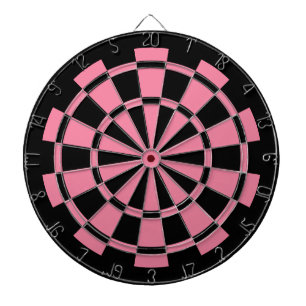 Pink And Black With Thin Black Border Dart Board