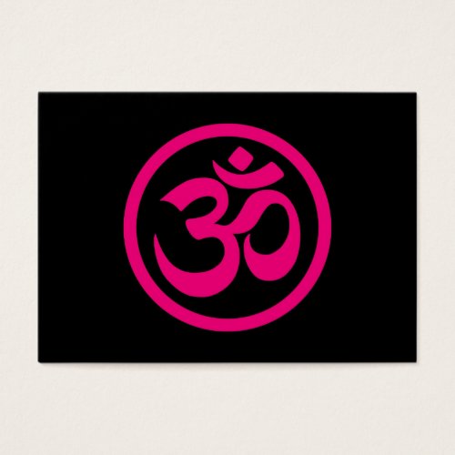 Pink and Black Yoga Om Circle Business Cards