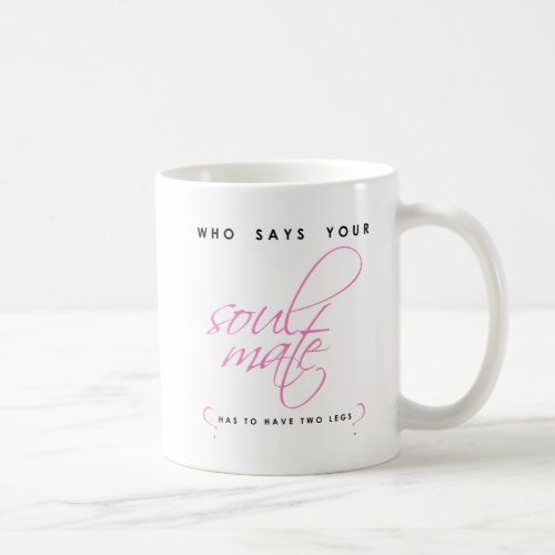 Pink and Black Yorkie Soul Mate Silhouette Pet Coffee Mug