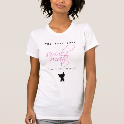 Pink and Black Yorkie Soul Mate Silhouette Pet T_Shirt