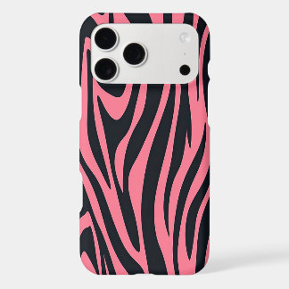 Pink and Black Zebra Animal Print iPhone 17 Pro Max Case