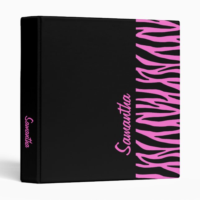 Pink and Black Zebra Binder (Front/Spine)