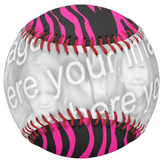 Pink and Black Zebra Print Add Your Own Photo Softball