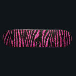 Pink and Black Zebra Print bling (faux glitter) Skateboard<br><div class="desc">NB Please note that this is a photo of a glitter texture and not actual sparkly glitter. bling, glitter, "hot pink", pink, zebra, "zebra stripe", "zebra print", "zebra pattern", "zebra stripes", stripe, stripes, print, pattern, "animal print", animal, "animal pattern", girly, "pink zebra", zebras, patterns, striped, stripey, stripy, trendy, chic, girlie,...</div>