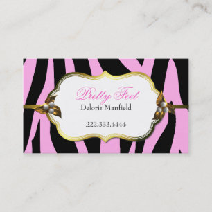 Pink and Black Zebra Print Business Card