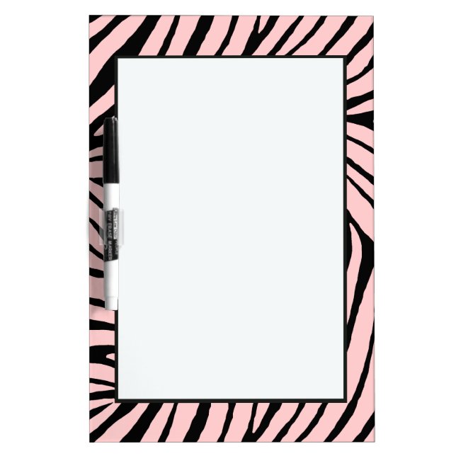 Pink and Black Zebra Print Dry Erase Board (Front)