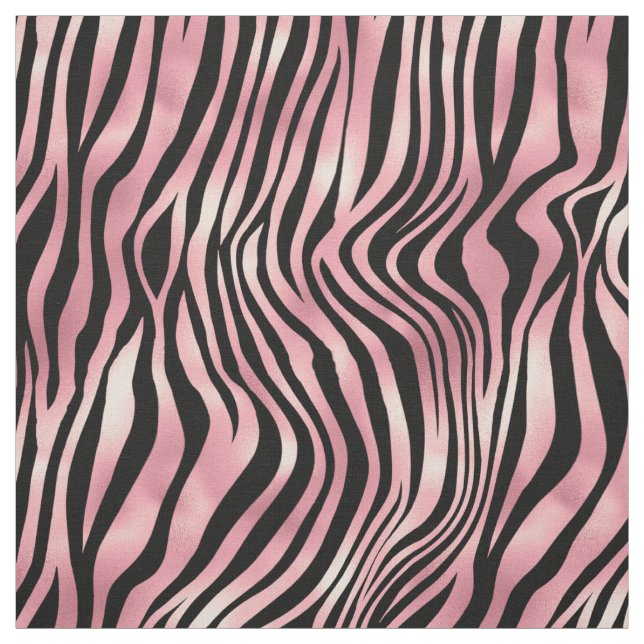 Pink and Black Zebra Print Fabric (Swatch)