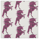 Pink and Black Zebra Print Unicorn Fabric