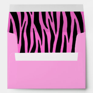 Pink and Black Zebra Stripes Envelope