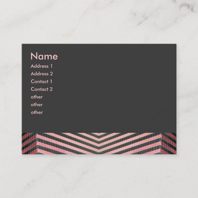pink and black zig zag business card (Front)
