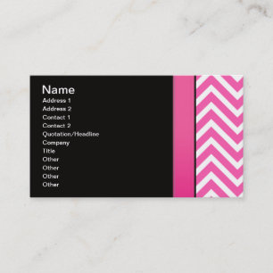 Pink and Black Zigzag Business Card