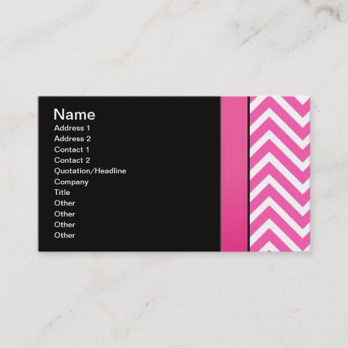 Pink and Black Zigzag Business Cards