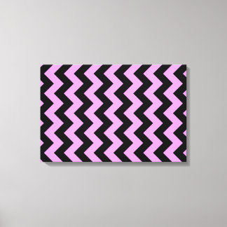 Pink and Black Zigzag Canvas Print