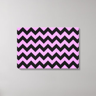 Pink and Black Zigzag Canvas Print