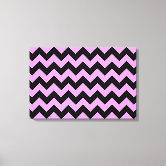 Pink and Black Zigzag Canvas Print (Front)