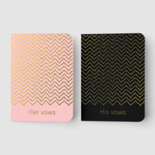 Pink And Black Zigzag Chevron His And Her Foil Vow Books