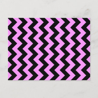 Pink and Black Zigzag Postcard
